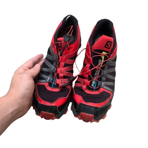 Salomon Fell Raiser Athletic Hiking Shoes Red - Picture 7 of 12